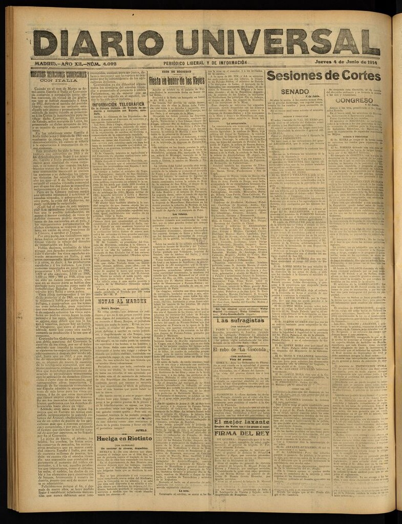 Miniatura de Diario Universal del 4 de junio de 1914