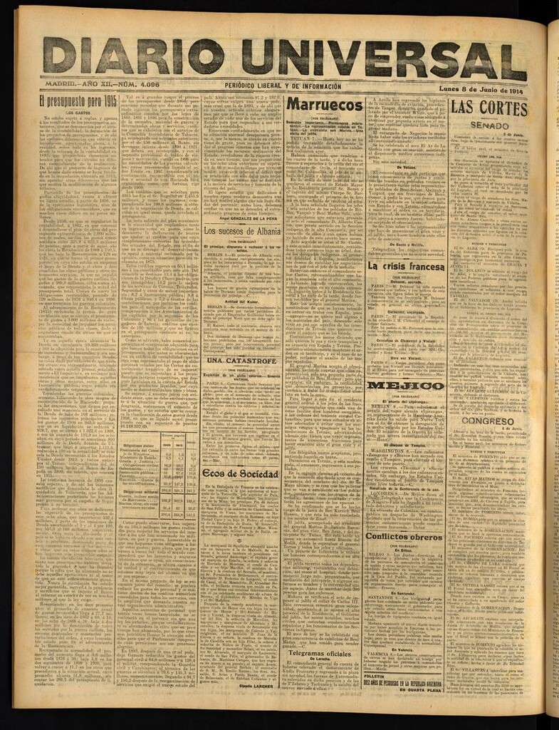 Miniatura de Diario Universal del 8 de junio de 1914