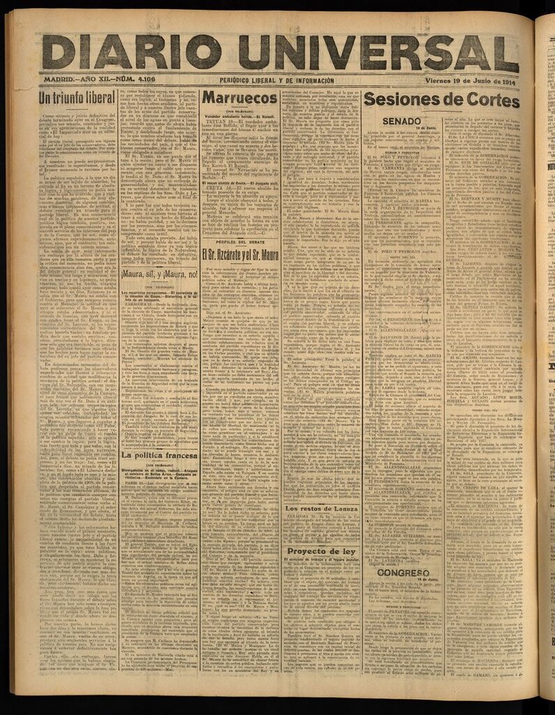 Miniatura de Diario Universal del 19 de junio de 1914