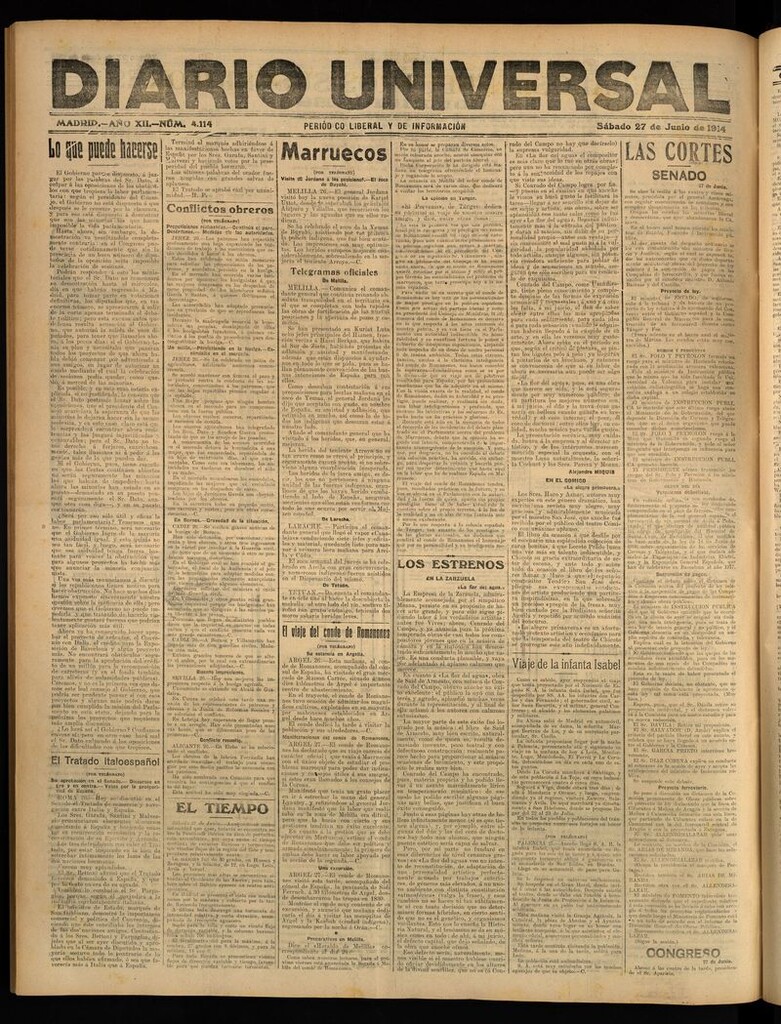 Miniatura de Diario Universal del 27 de junio de 1914