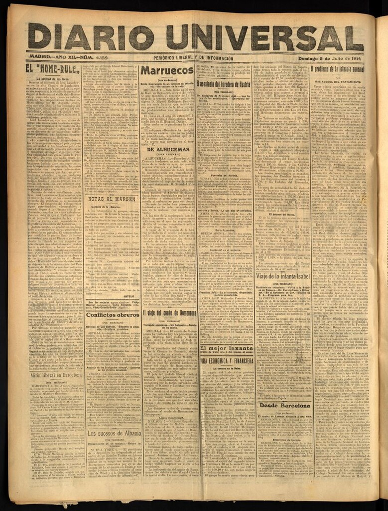 Miniatura de Diario Universal del 5 de julio de 1914