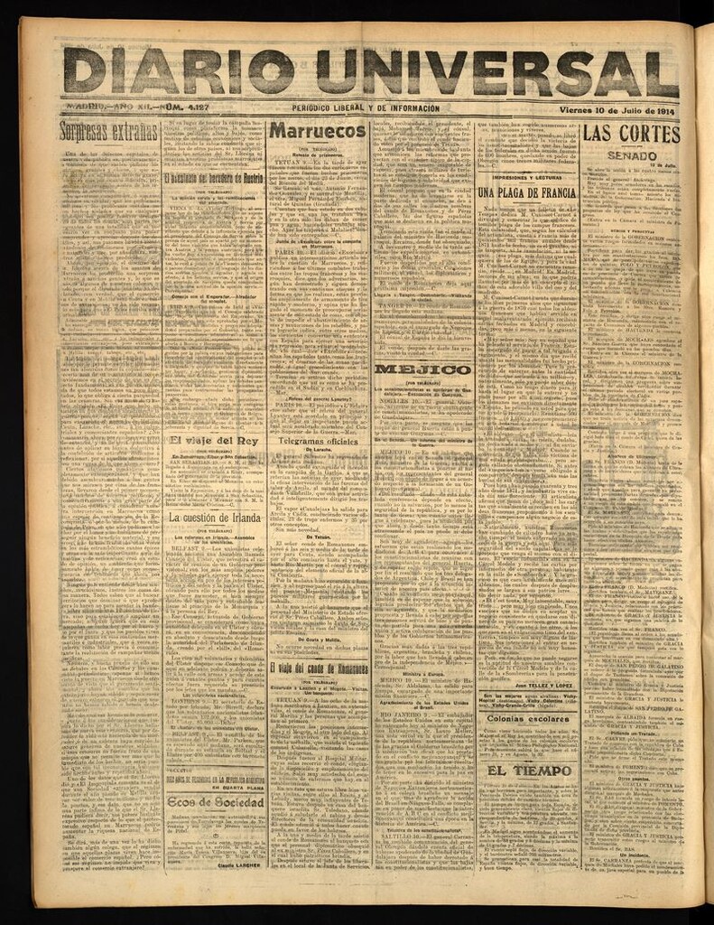Miniatura de Diario Universal del 10 de julio de 1914