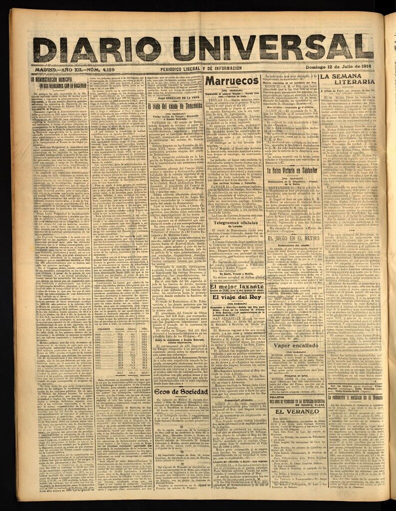 Miniatura de Diario Universal del 12 de julio de 1914