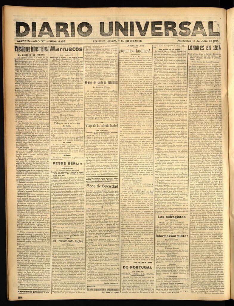 Miniatura de Diario Universal del 15 de julio de 1914