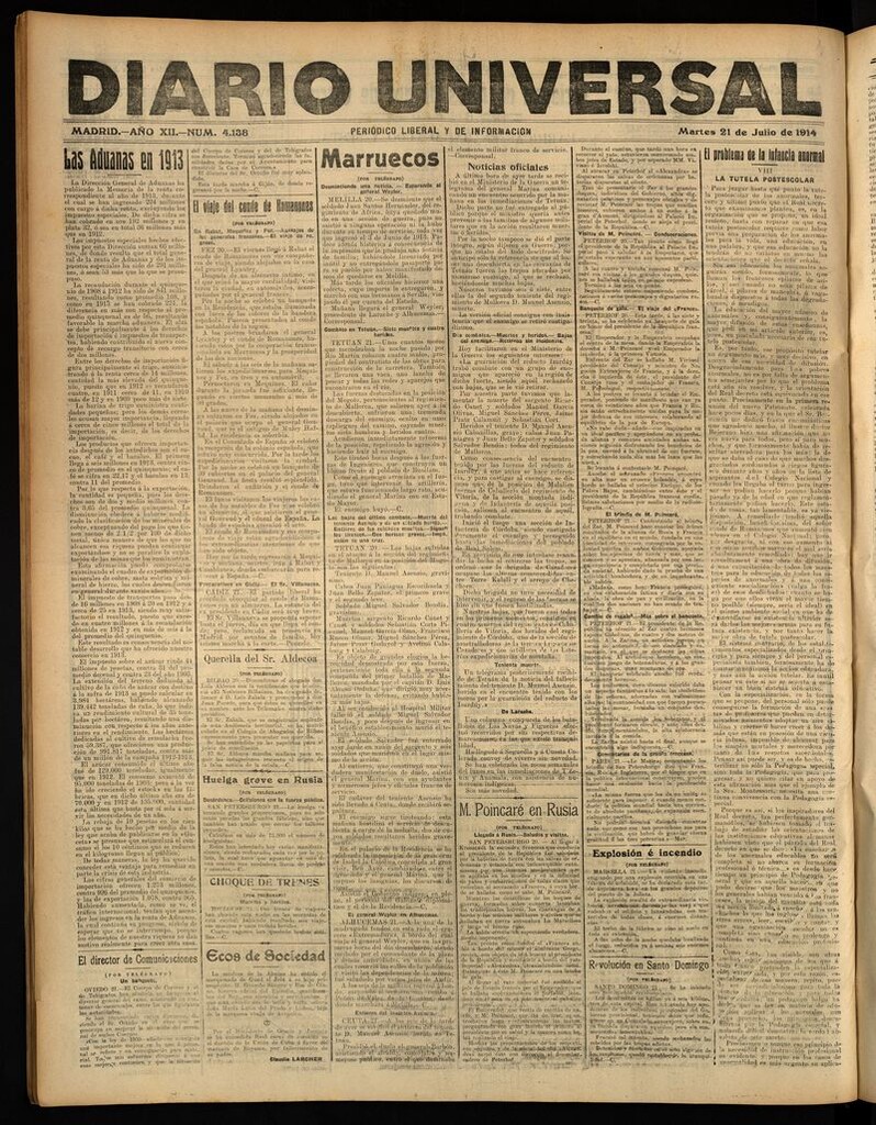 Miniatura de Diario Universal del 21 de julio de 1914