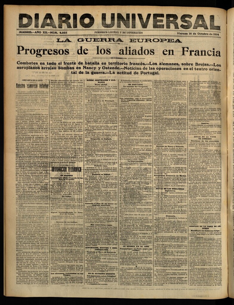 Miniatura de Diario Universal del 16 de octubre de 1914