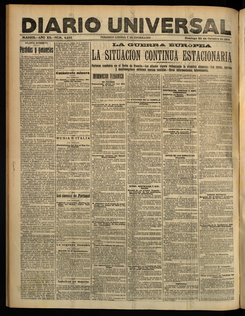 Miniatura de Diario Universal del 25 de octubre de 1914