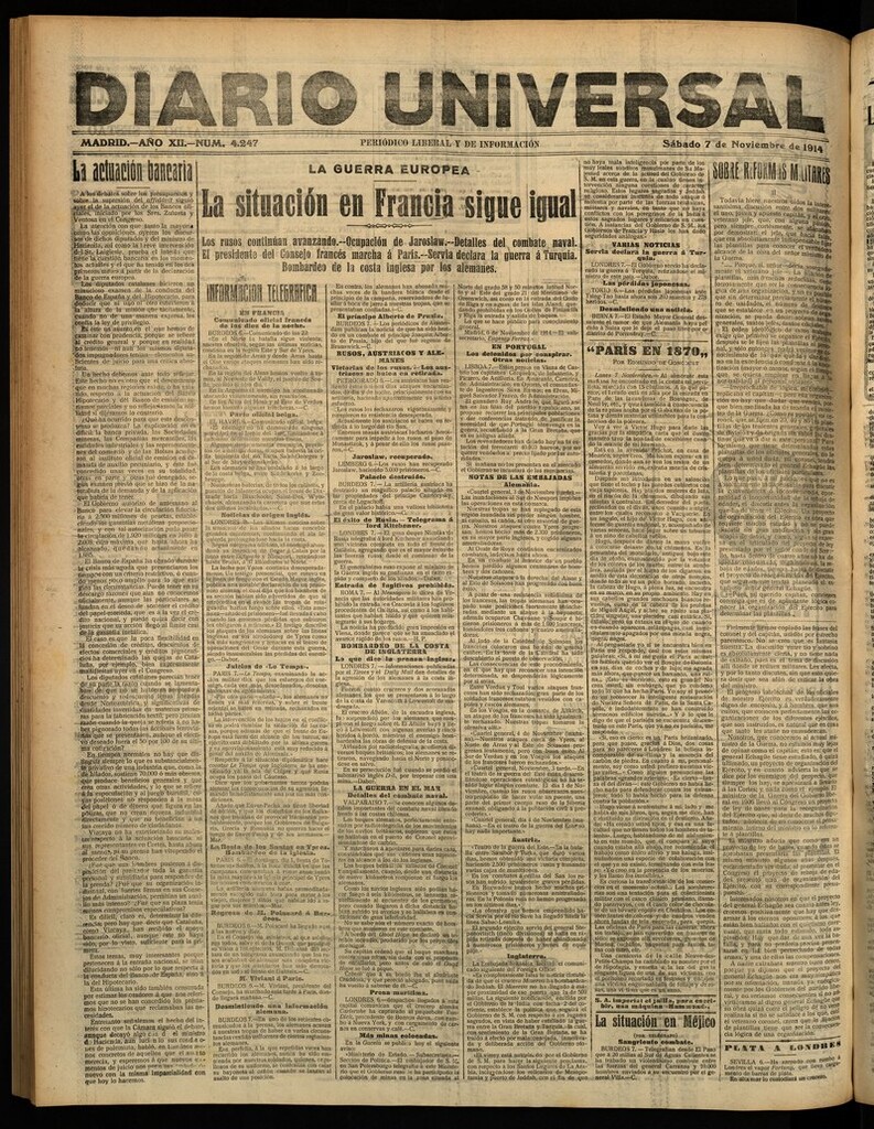 Miniatura de Diario Universal del 7 de noviembre de 1914