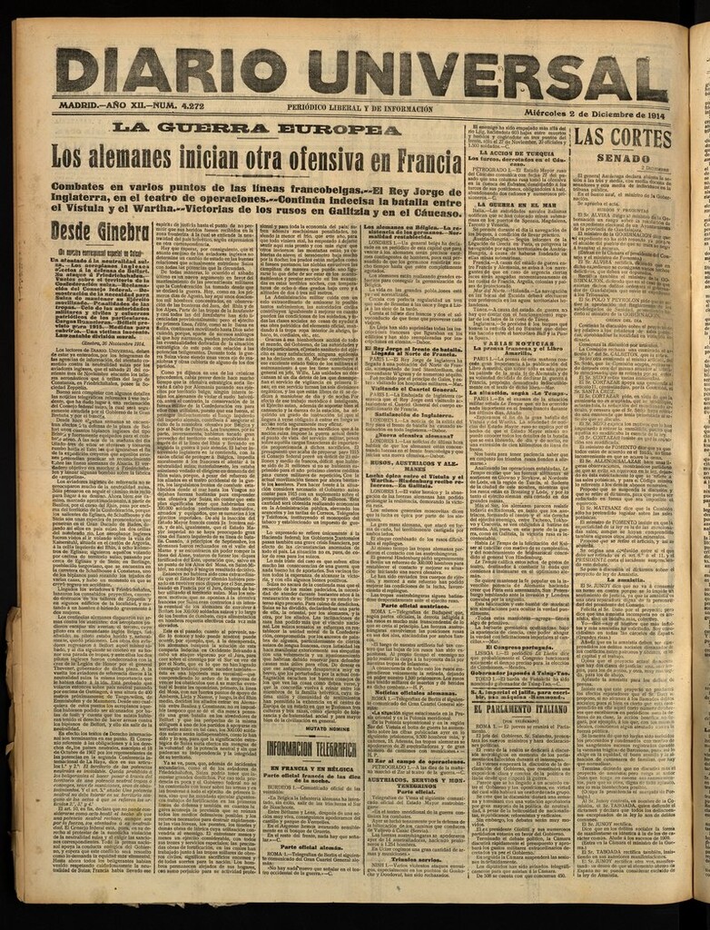 Miniatura de Diario Universal del 2 de diciembre de 1914