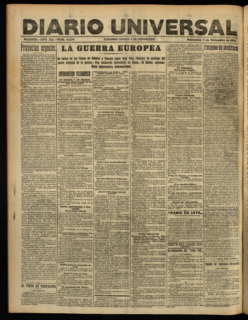 Miniatura de Diario Universal del 9 de diciembre de 1914
