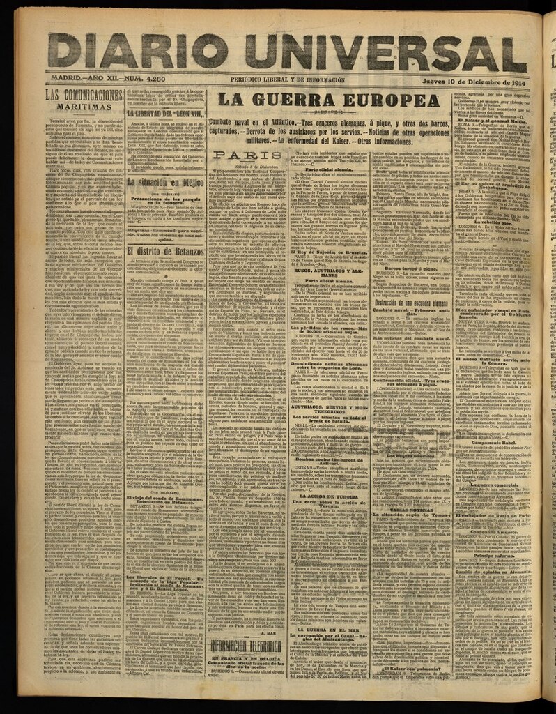 Miniatura de Diario Universal del 10 de diciembre de 1914
