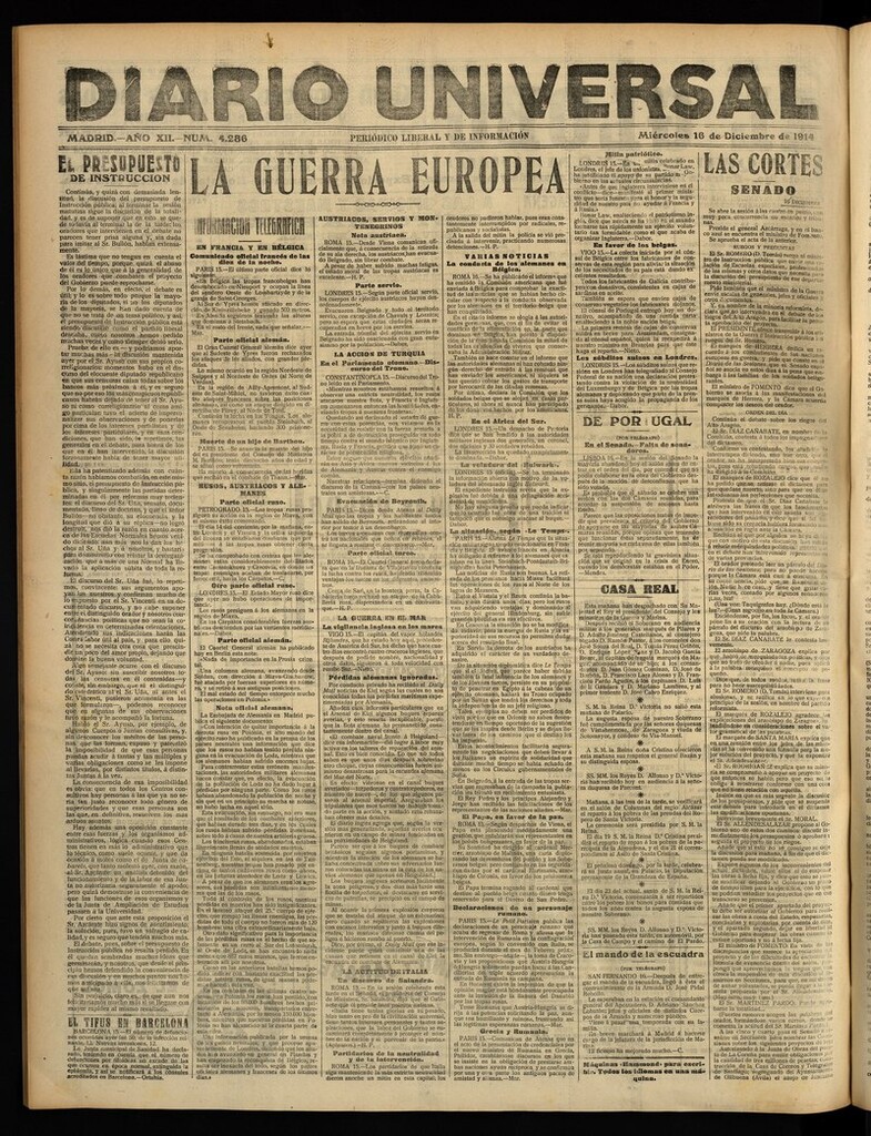 Miniatura de Diario Universal del 16 de diciembre de 1914
