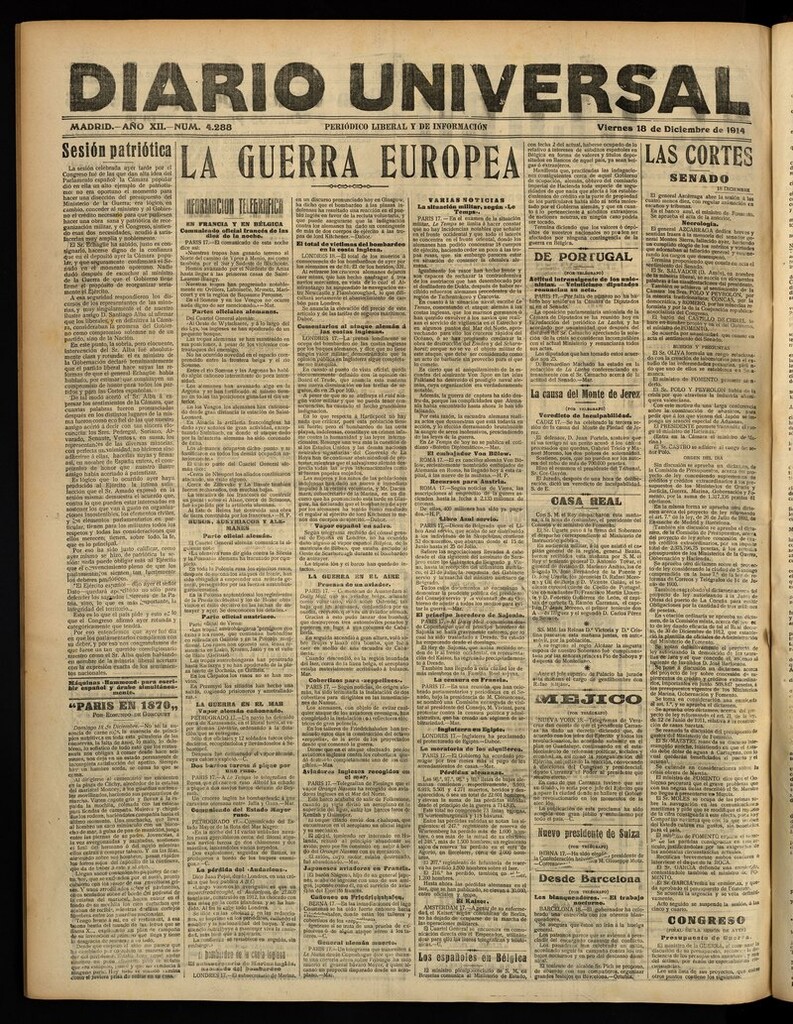 Miniatura de Diario Universal del 18 de diciembre de 1914