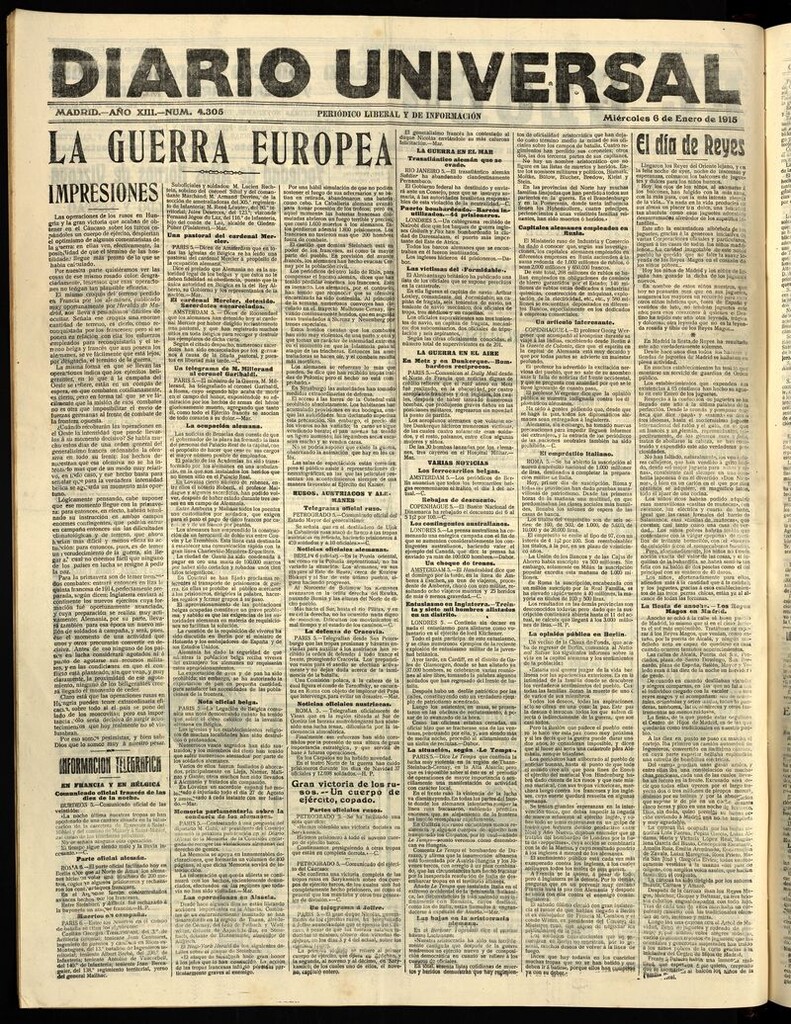 Miniatura de Diario Universal del 6 de enero de 1915