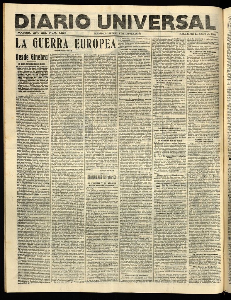 Miniatura de Diario Universal del 23 de enero de 1915