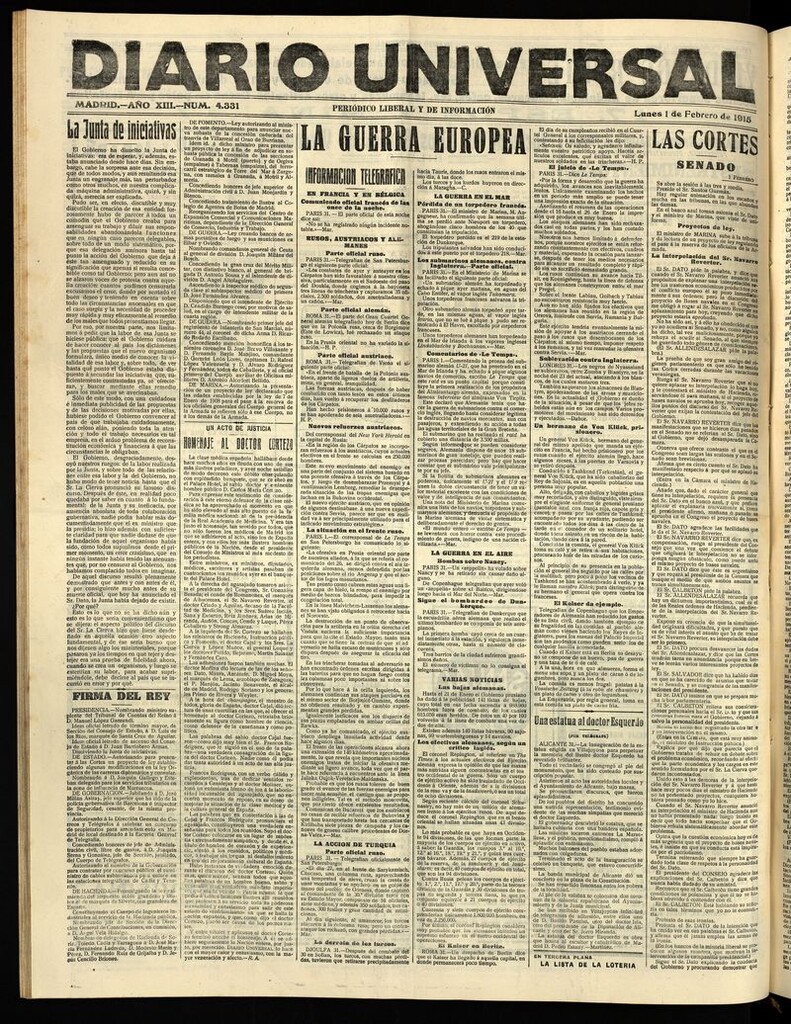 Miniatura de Diario Universal del 1 de febrero de 1915