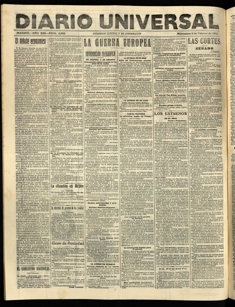 Miniatura de Diario Universal del 3 de febrero de 1915