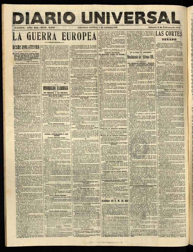 Miniatura de Diario Universal del 6 de febrero de 1915