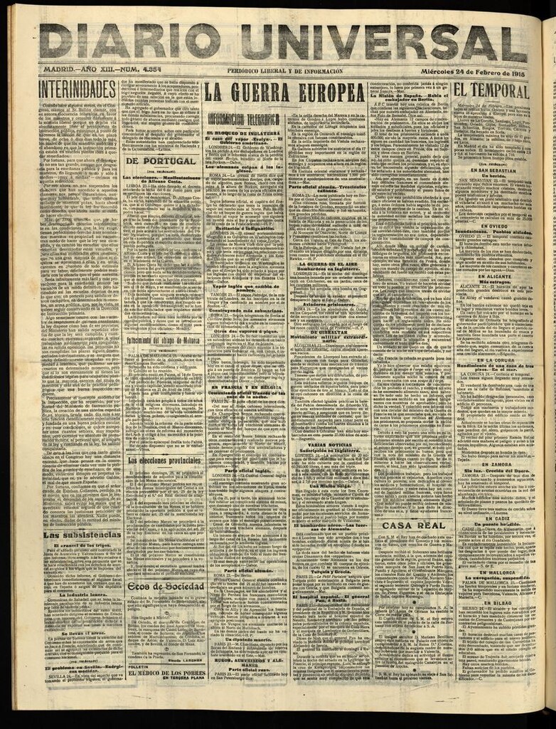 Miniatura de Diario Universal del 24 de febrero de 1915