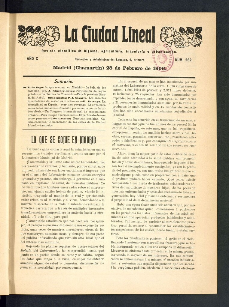 Miniatura de La Ciudad Lineal : órgano oficial de la Compañía Madrileña de Urbanización del 28 de febrero de 1906