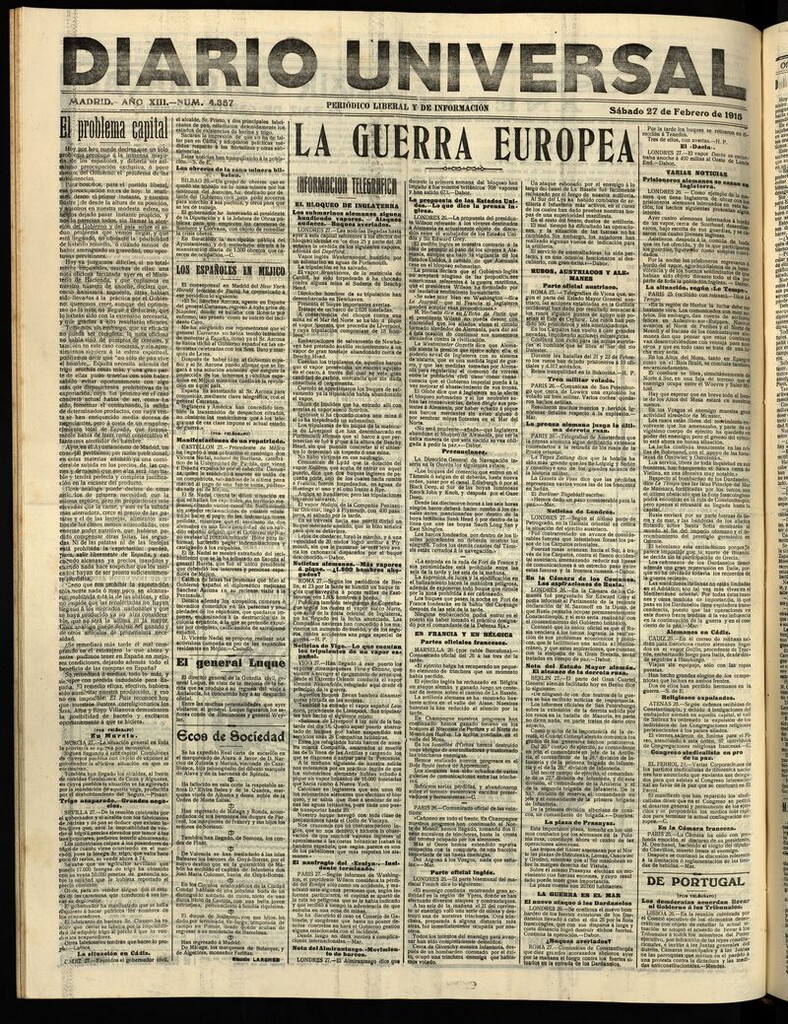 Miniatura de Diario Universal del 27 de febrero de 1915