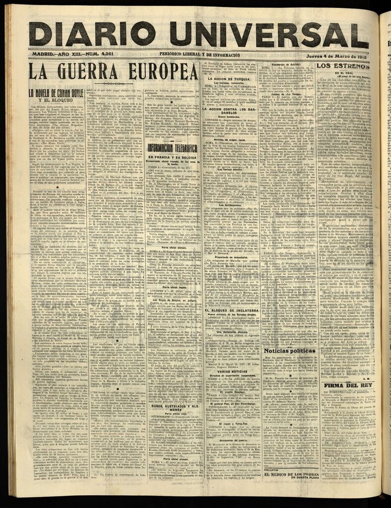 Miniatura de Diario Universal del 4 de marzo de 1915