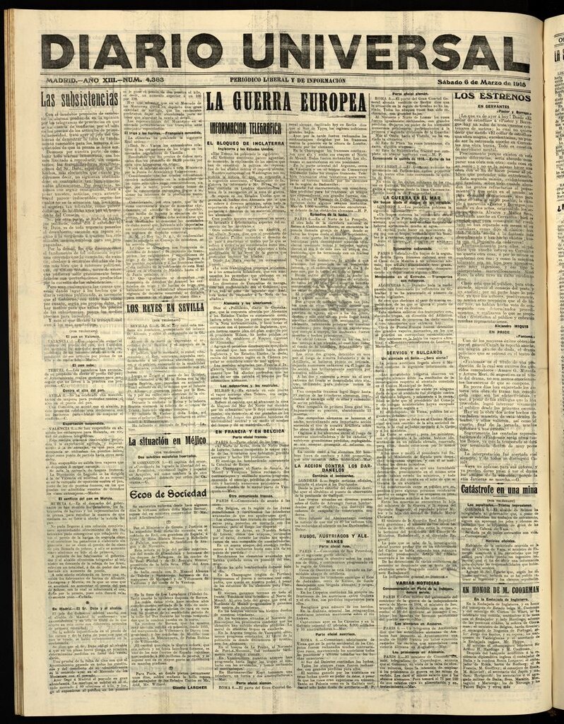 Miniatura de Diario Universal del 6 de marzo de 1915