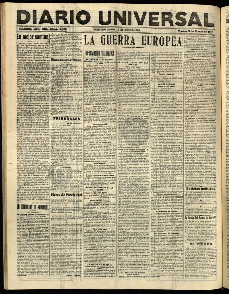 Miniatura de Diario Universal del 9 de marzo de 1915