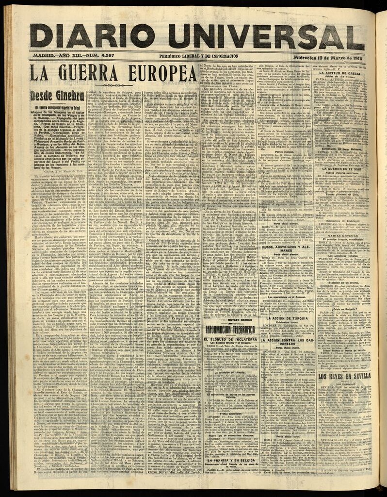 Miniatura de Diario Universal del 10 de marzo de 1915