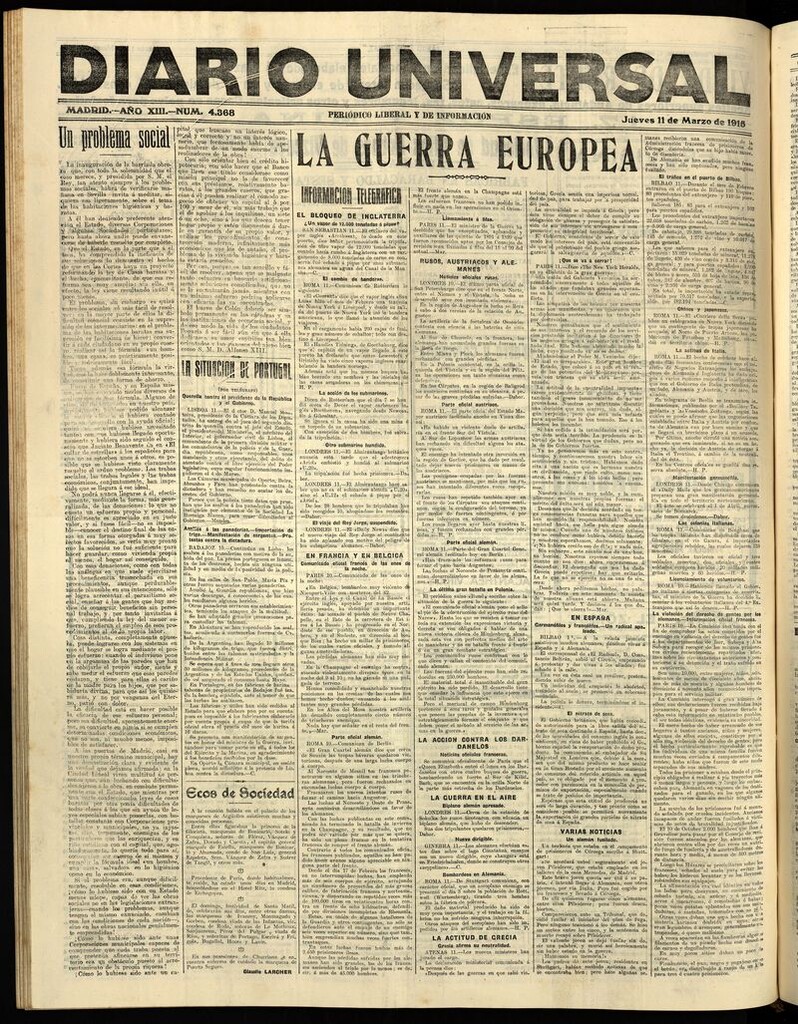 Miniatura de Diario Universal del 11 de marzo de 1915
