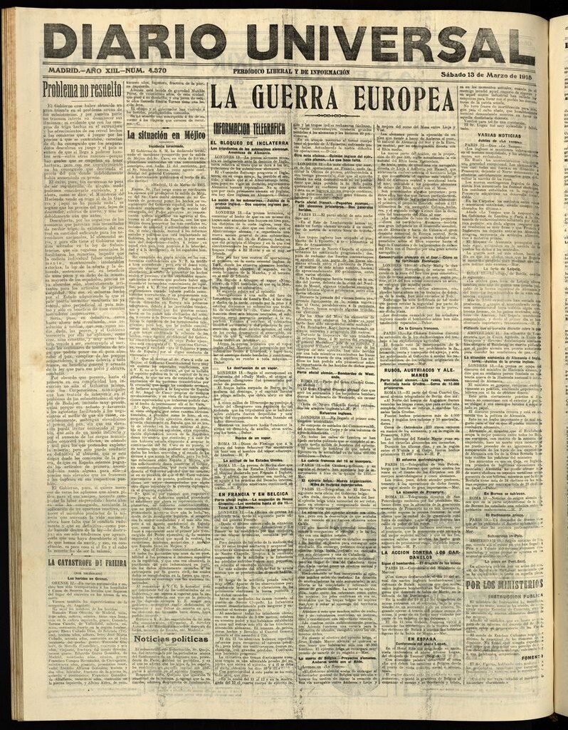 Miniatura de Diario Universal del 13 de marzo de 1915