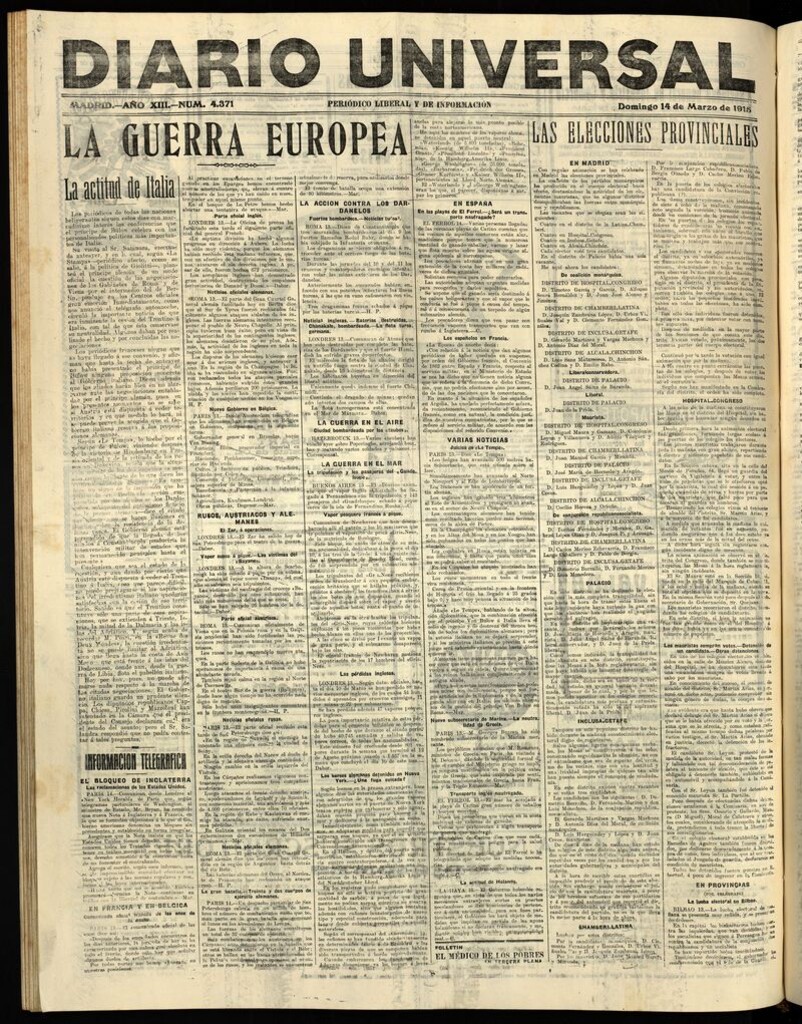 Miniatura de Diario Universal del 14 de marzo de 1915