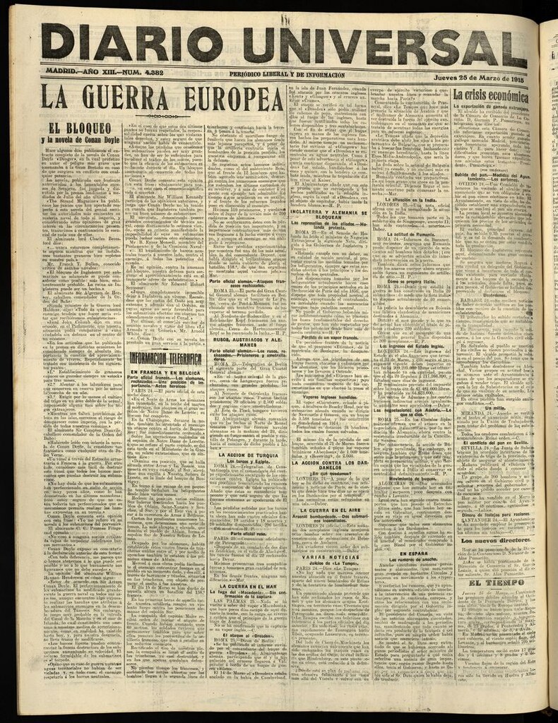 Miniatura de Diario Universal del 25 de marzo de 1915