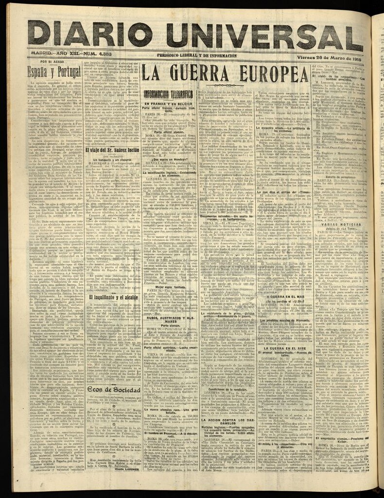 Miniatura de Diario Universal del 26 de marzo de 1915