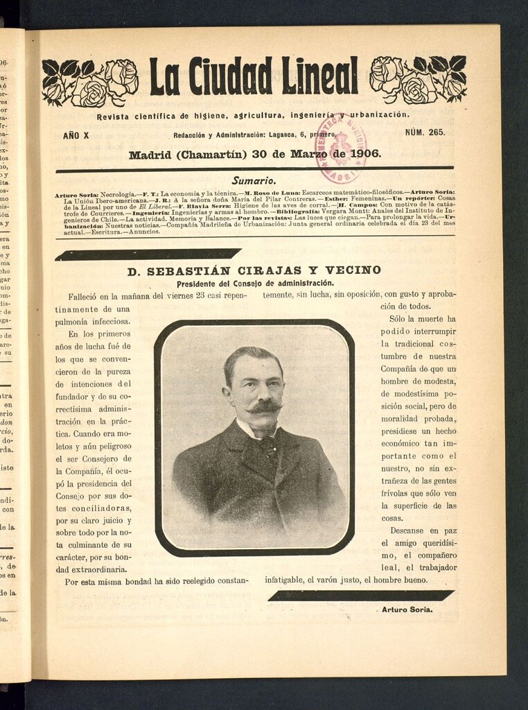Miniatura de La Ciudad Lineal : órgano oficial de la Compañía Madrileña de Urbanización del 30 de marzo de 1906