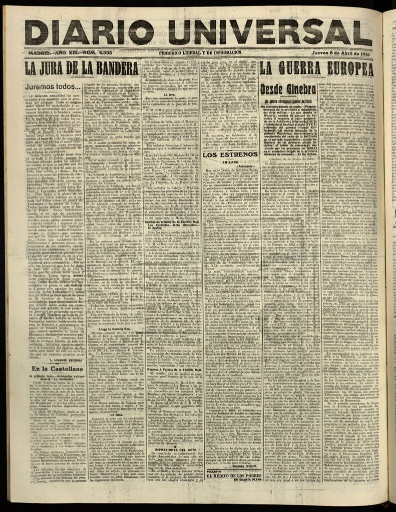 Miniatura de Diario Universal del 8 de abril de 1915