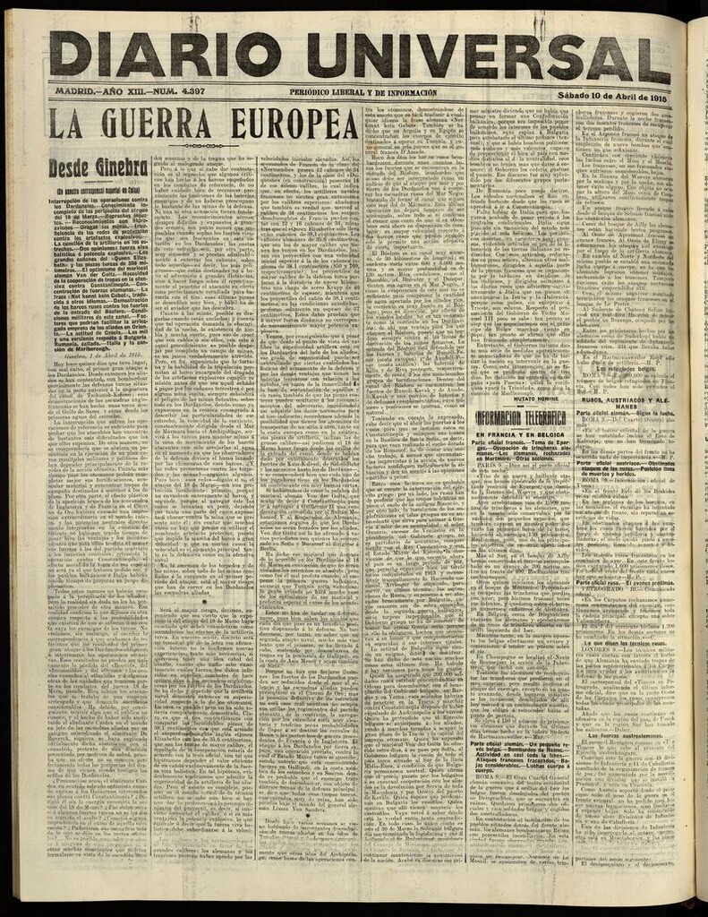 Miniatura de Diario Universal del 10 de abril de 1915