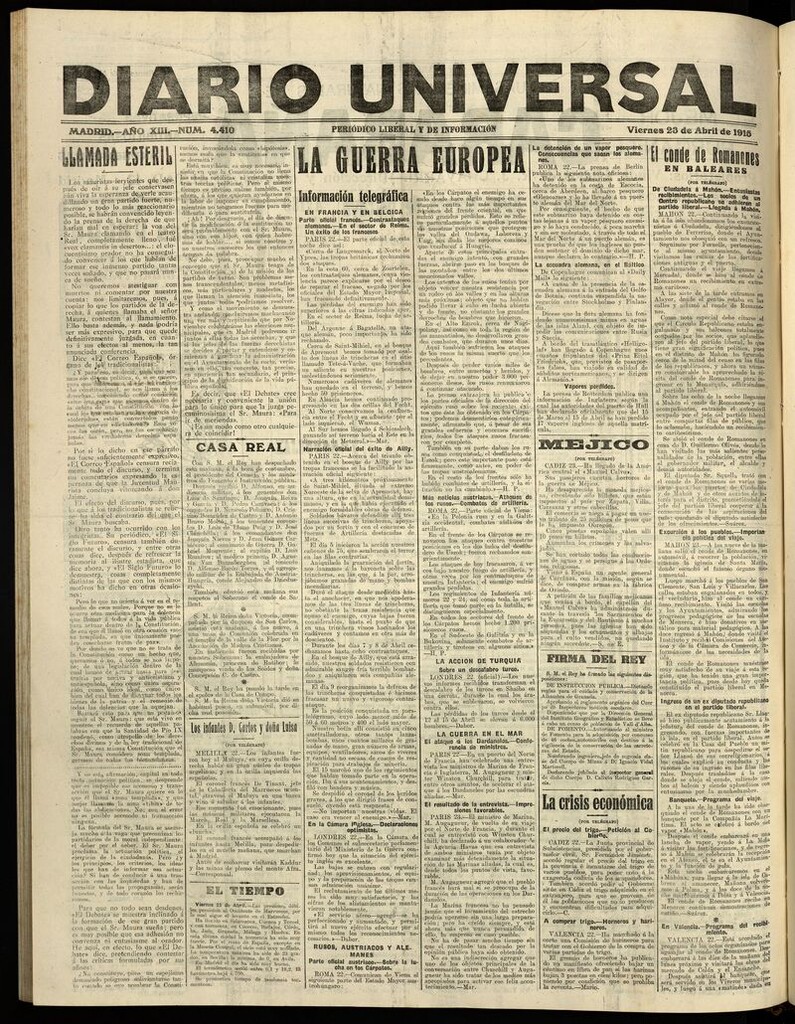 Miniatura de Diario Universal del 23 de abril de 1915