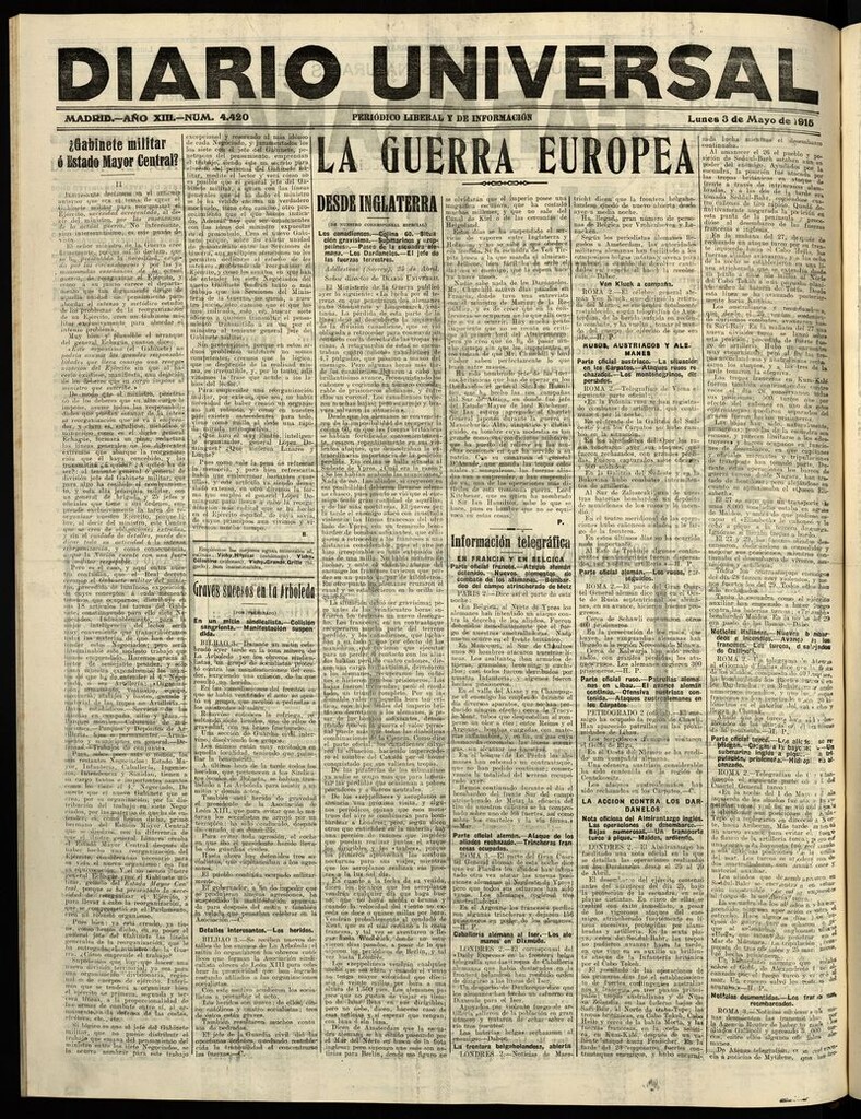 Miniatura de Diario Universal del 3 de mayo de 1915