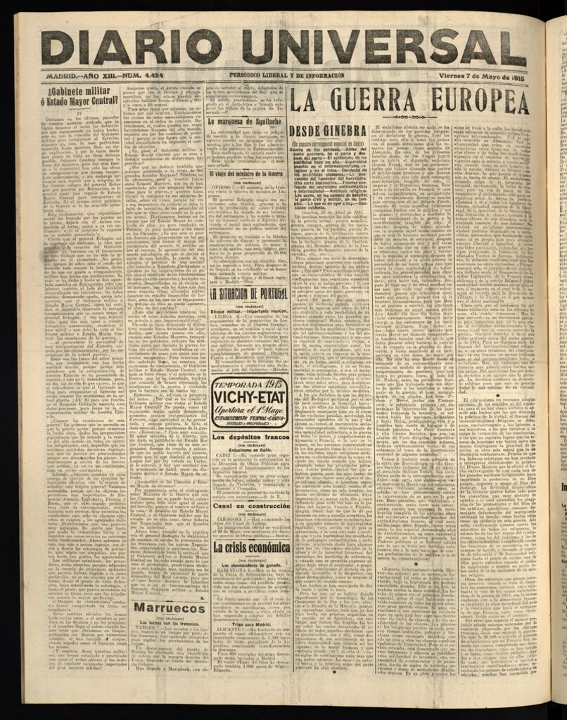 Miniatura de Diario Universal del 7 de mayo de 1915