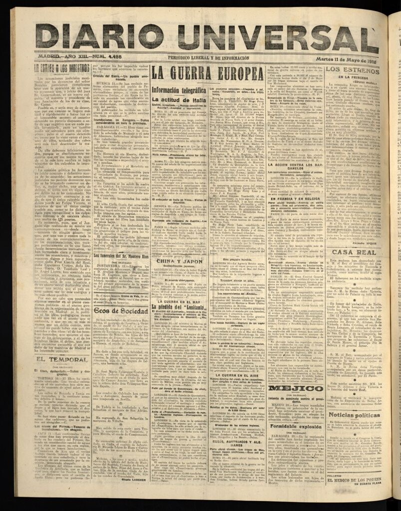 Miniatura de Diario Universal del 11 de mayo de 1915