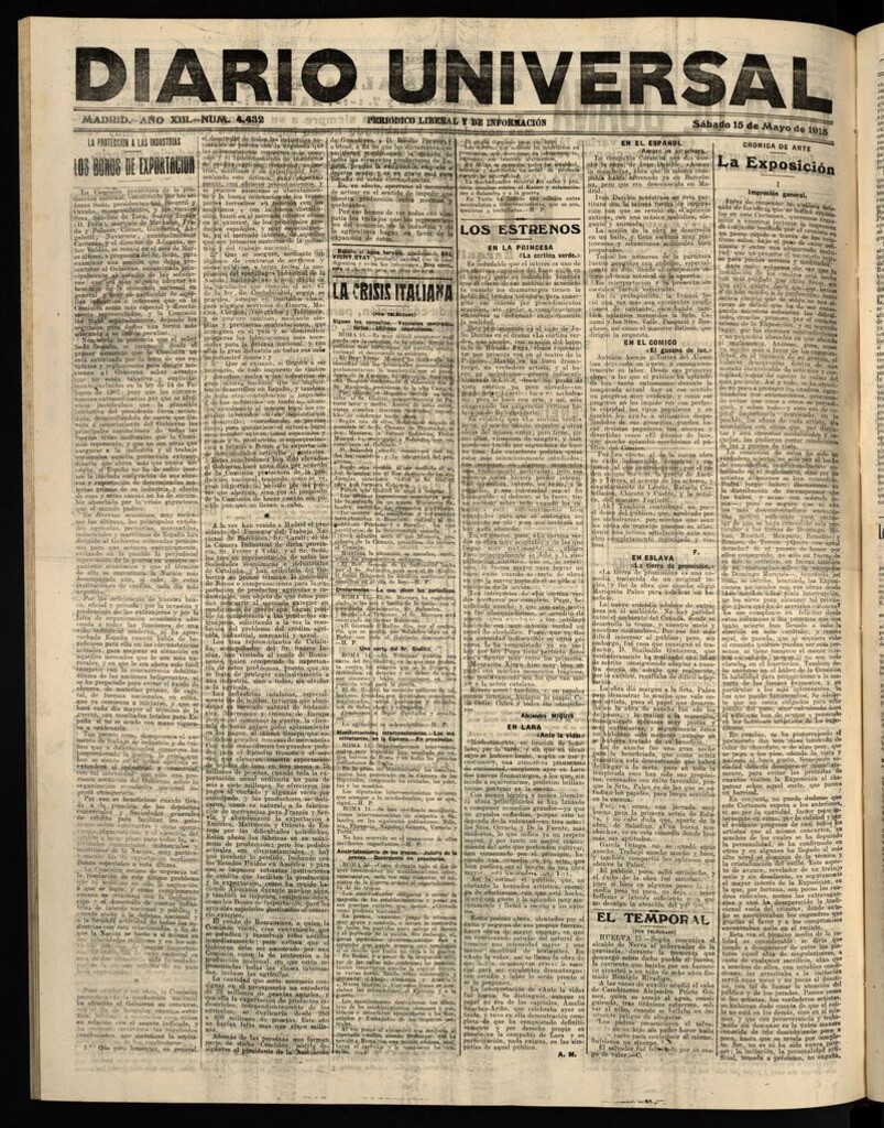 Miniatura de Diario Universal del 15 de mayo de 1915