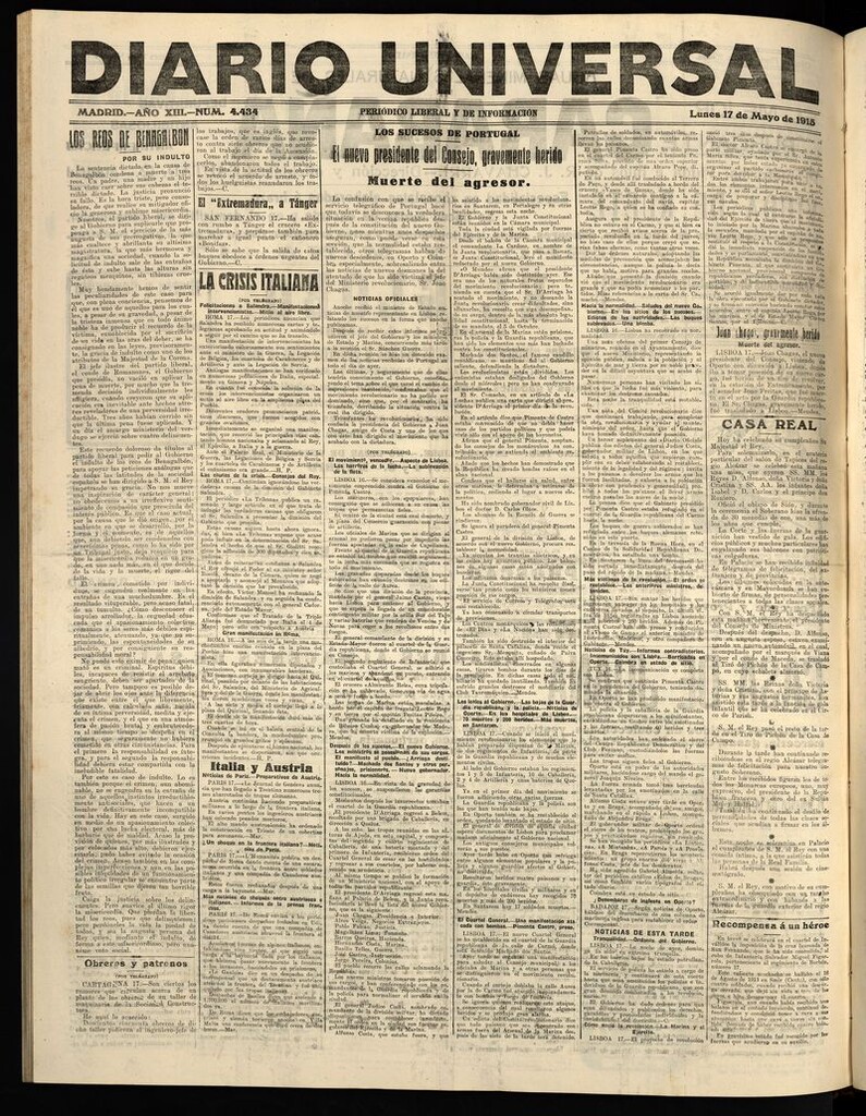 Miniatura de Diario Universal del 17 de mayo de 1915