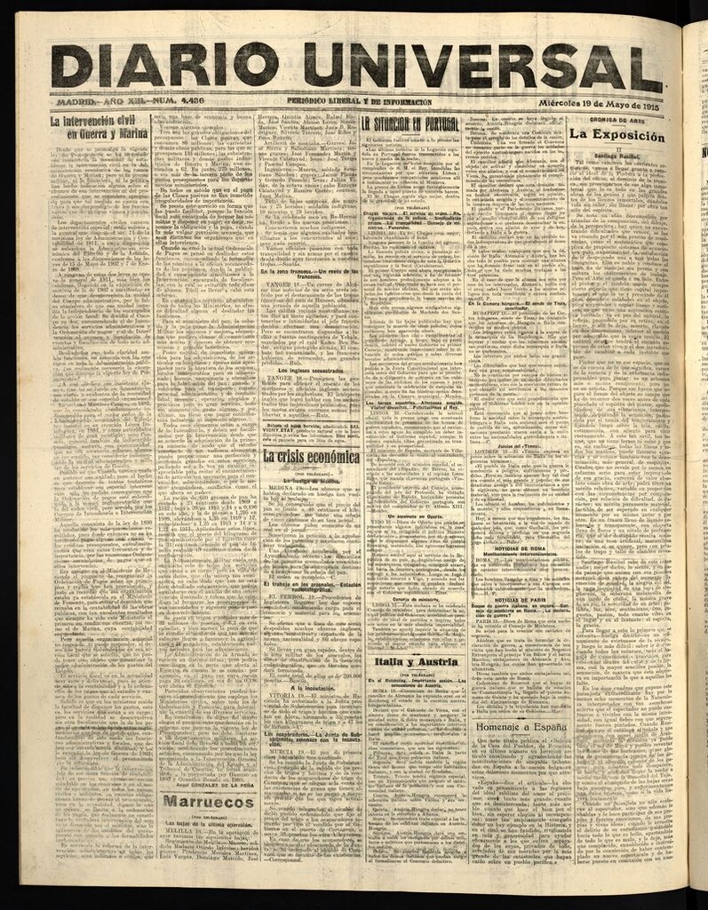 Miniatura de Diario Universal del 19 de mayo de 1915