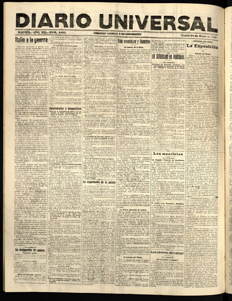 Miniatura de Diario Universal del 24 de mayo de 1915