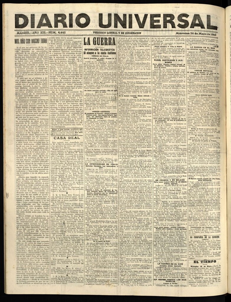 Miniatura de Diario Universal del 26 de mayo de 1915