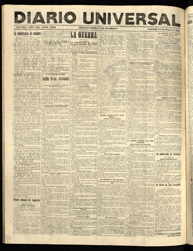 Miniatura de Diario Universal del 30 de mayo de 1915
