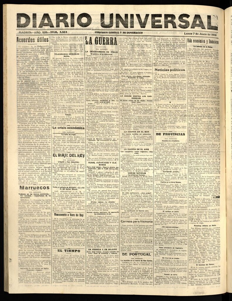Miniatura de Diario Universal del 7 de junio de 1915
