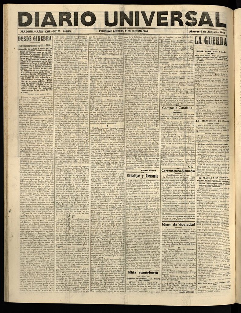 Miniatura de Diario Universal del 8 de junio de 1915