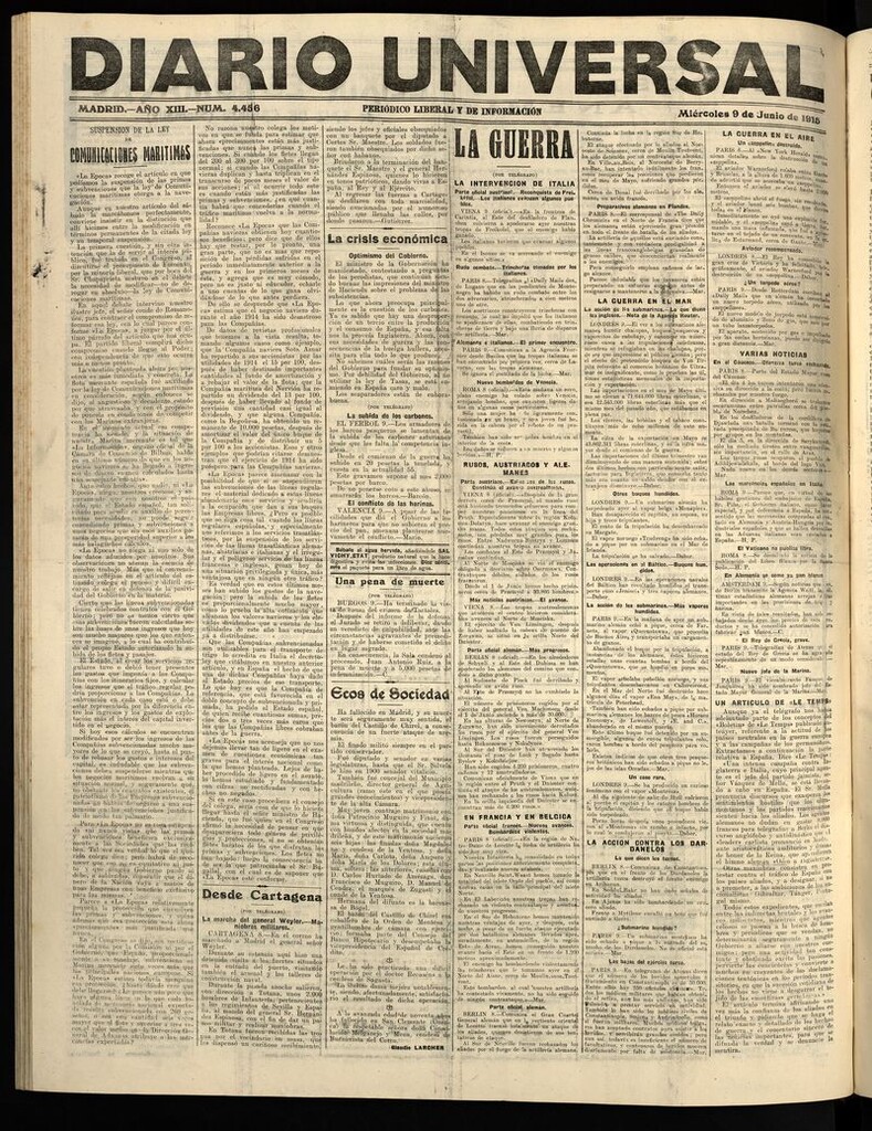 Miniatura de Diario Universal del 9 de junio de 1915